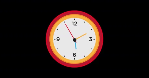Clock wall vector round time isolated white icon. Watch hour illustration circle Stock Footage 141722966