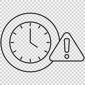 Clock with warning exclamation mark 스톡 일러스트