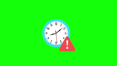 Clock Warning Icon Animation on Green Screen Vídeos de archivo 334361429