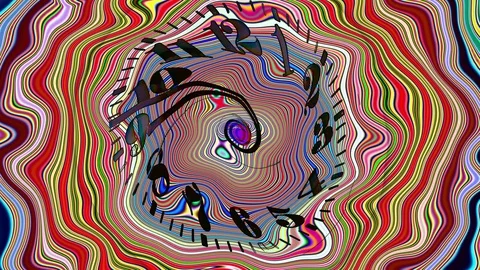 Clock Warping Time and Hypnotic Melting Colors Vídeos de archivo 116980085