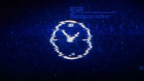 Clock Watch Symbol Digital Pixel Noise Error Animation. Stock Footage 116057933