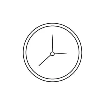 Clock watch time element outline Stock Illustration