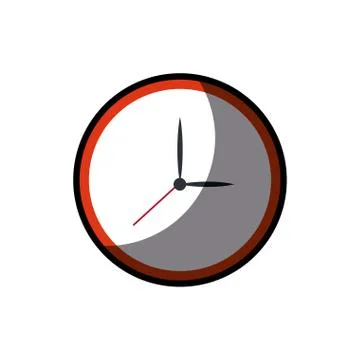 Clock watch time element shadow Stock Illustration
