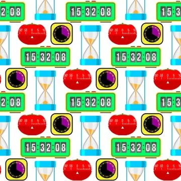 Clock watches vector timer colorful measurement tools number digital information Stockillustratie