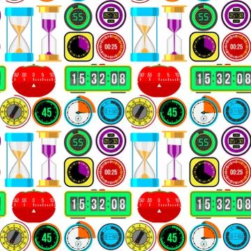 Clock watches vector timer colorful measurement tools number digital information Illustrazione stock