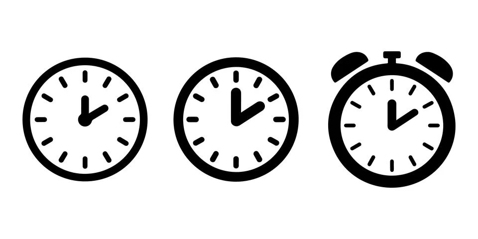 Clock web flat icon vector on white background イラスト素材