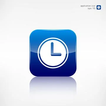 Clock web icon. Application button. Stock Illustration