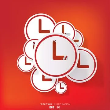 Clock web icon button Stock Illustration