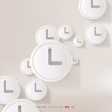 Clock web icon button Stock Illustration