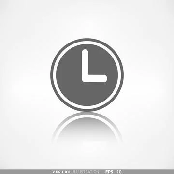 Clock web icon button. Time symbol. Stock Illustration