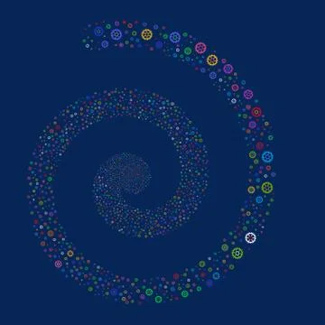 Clock Wheel Fireworks Spiral Stock Illustration