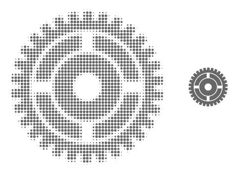 Clock Wheel Halftone Dotted Icon 库存插图