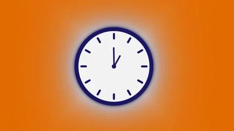 Clock on white, 12 hour clock 4k video Animation. Stock Footage 135840252
