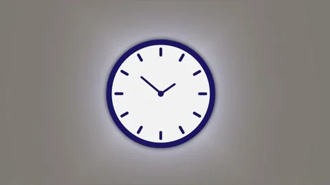 Clock on white, 12 hour clock 4k video Animation. Stock Footage 135936225