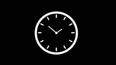 Clock on white, 12 hour clock 4k video Animation. Stock-Footage 136333912