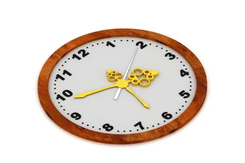Clock in white background Stock Illustration