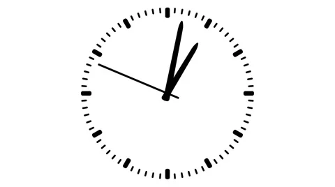 Clock on white background, seamless loop animation Video stock 46155948