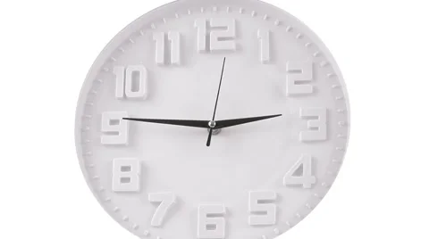 Clock on white background- timelapse Stock Footage 68897413