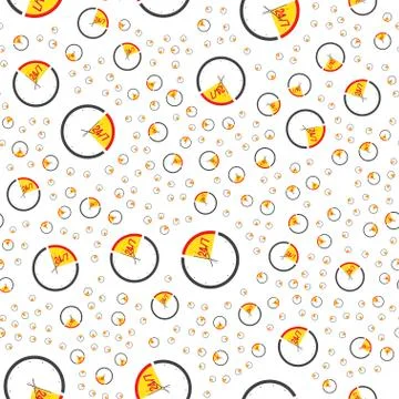 Clock on the white background. Vector seamless pattern flat illustration EPS  Stock Illustration