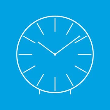 Clock white icon Stock Illustration