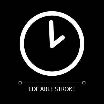 Clock white linear ui icon for dark theme Stock Illustration