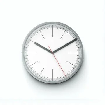 Clock on white wall 库存插图