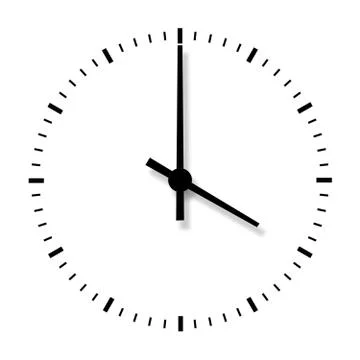 Clock without numbers isolated on white background. Stock Illustration