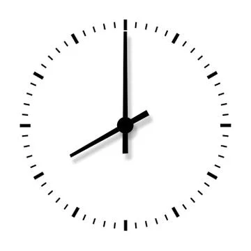 Clock without numbers isolated on white background. Stock Illustration