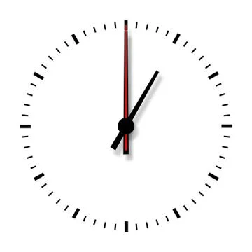 Clock without numbers isolated on white background. Stock Illustration