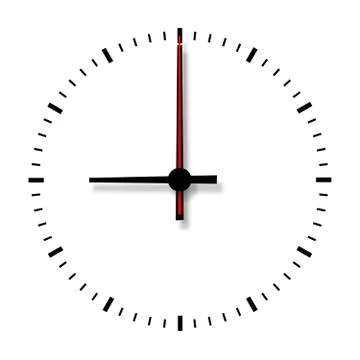 Clock without numbers isolated on white background. Stock Illustration