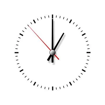 Clock without numbers isolated on white background. Stock Illustration