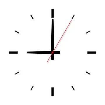 Clock without numbers with shadows. Stock Illustration