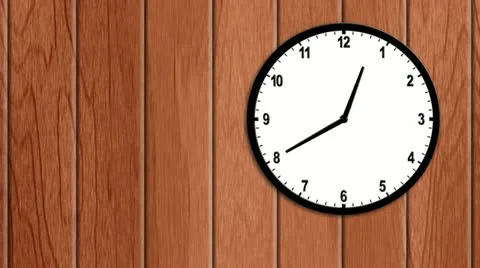 Clock with wood wall Stock Footage 20439248