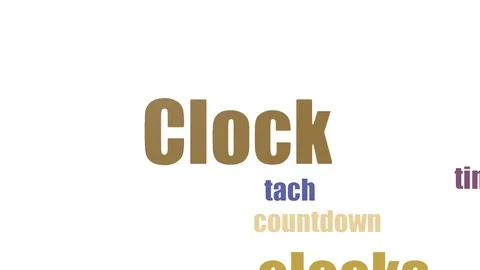 Clock Wordcloud Animated On White Background Stock Footage 103667752