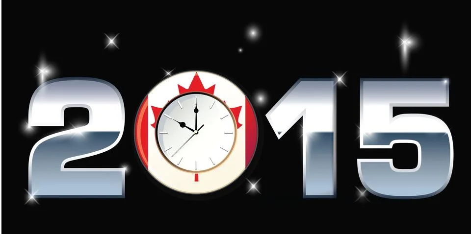 Clock with words 2015 illustration Stock Illustration