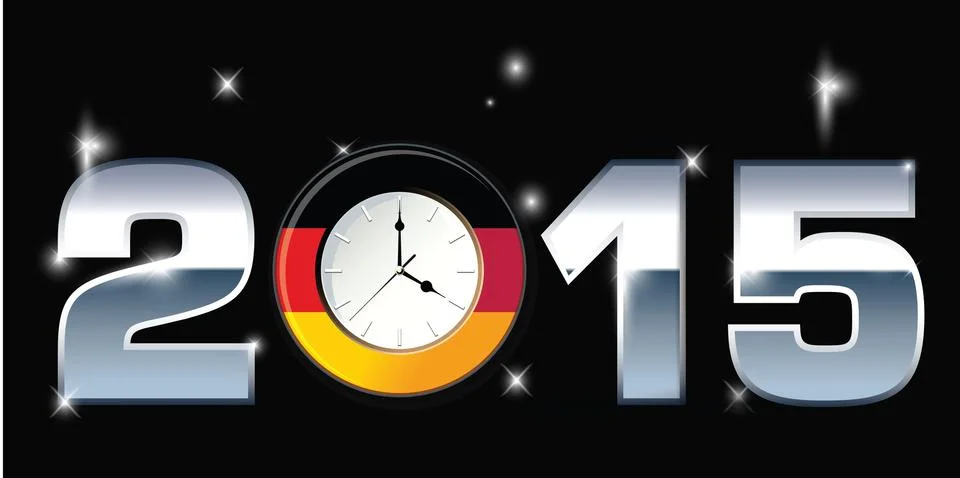 Clock with words 2015 illustration Stock Illustration