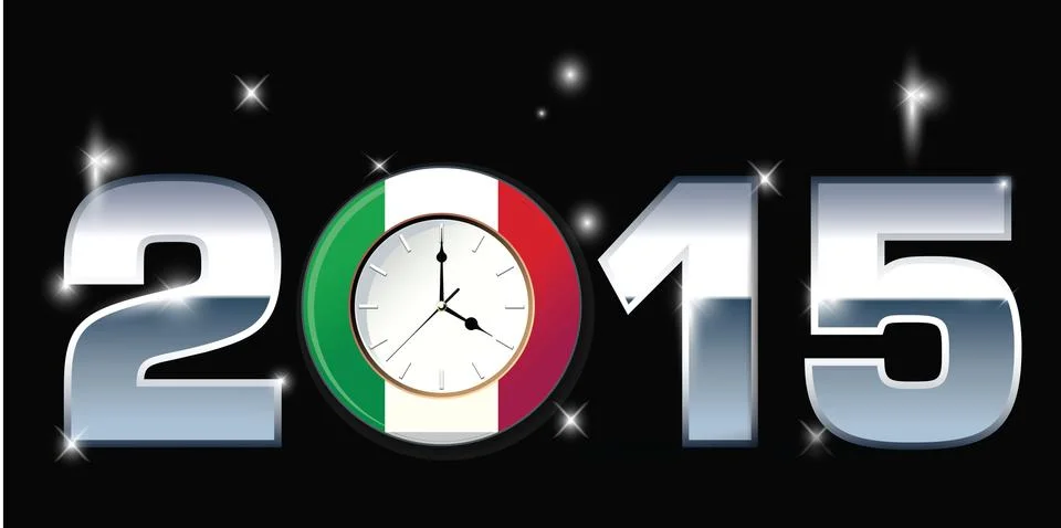 Clock with words 2015 illustration Stock Illustration