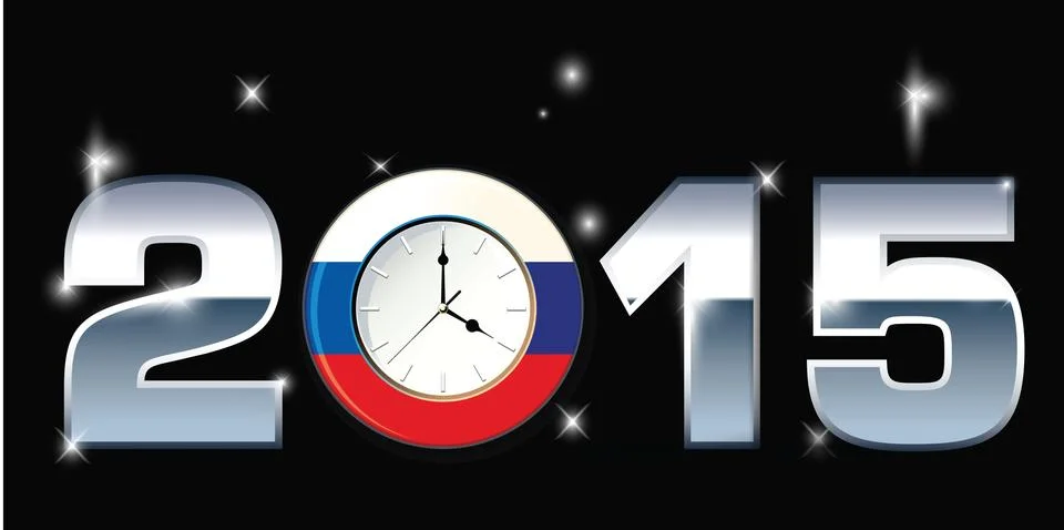 Clock with words 2015 illustration Stock Illustration