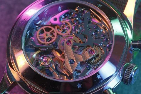 Clock work movement Stock Photos