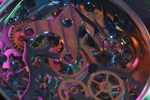 Clock work movement Stock Photos