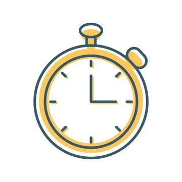Clock with a yellow color Stock Illustration
