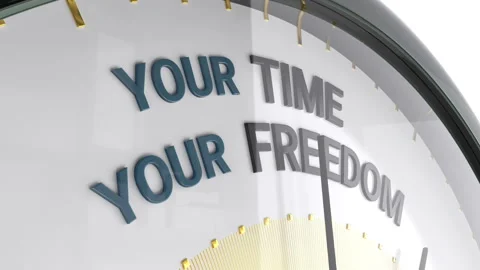 Clock. Your time your freedom text. Stock Footage 318310721