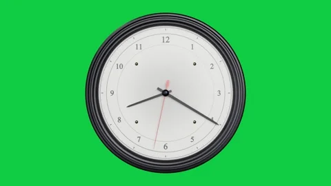 Clock zooming, second hand sweeping, hour minute hands rotating, showing time on Stock Footage 337506431