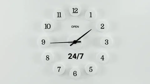 Clock.24 to 7 Loop new White Stock Footage 318307685
