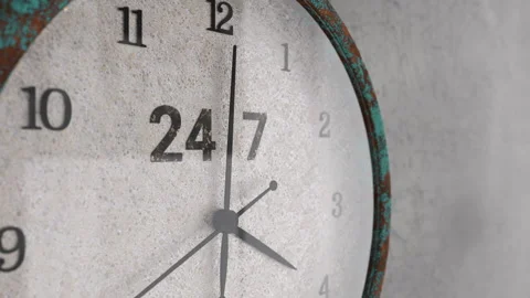 Clock.24 to 7 text. Type 2 Stock Footage 318305621