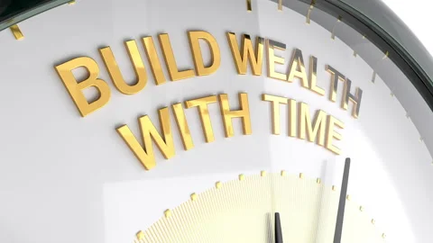 Clock.Build wealth with timee text. Видео 329063451