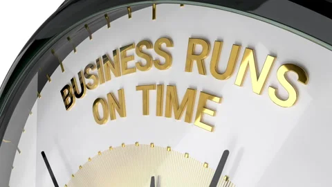 Clock.Business runs on time text. 2 Vídeo Stock 329063474