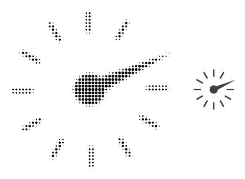 Clockface Halftone Dot Icon 스톡 일러스트