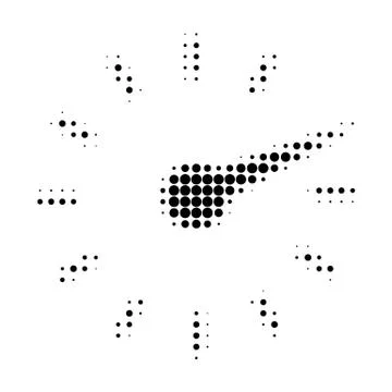 Clockface Halftone Dotted Icon 스톡 일러스트