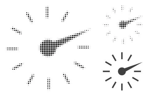 Clockface Halftone Dotted Icon 스톡 일러스트